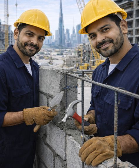 Skilled labor in UAE for construction industrial technical and site-based work